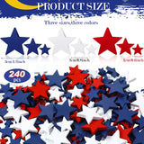 Red White Blue Wood Stars for Crafts 4th of July Independence Day Wooden Patriotic Star Shaped Tiered Tray Decor for Labor Day Patriotic Party Memorial Day(240 Pcs,0.4, 0.8, 1.2 Inch) Bucherry