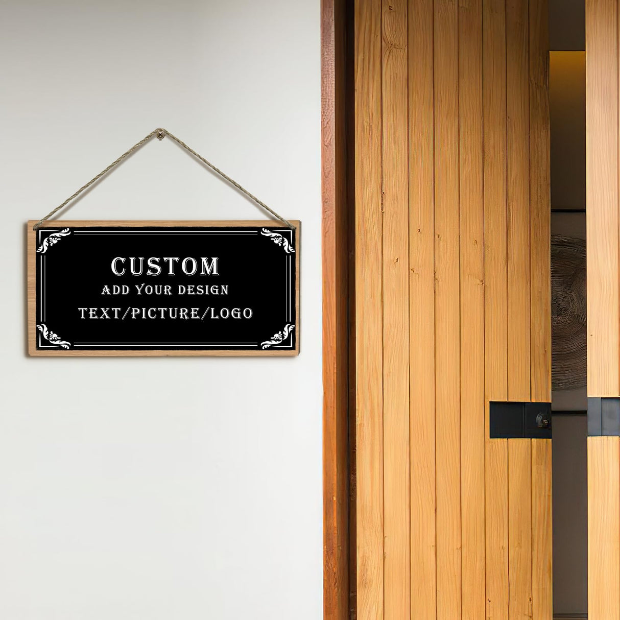 Dacawin Custom Sign Personlized Wood Sign for Door Add Your Text Picture Logo to Design Your Personal Signs Customizable Wooden Wall Door Plaque for Home Business Office Decor 6x12 Inch Dacawin