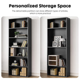 Sweetcrispy Industrial 6 Shelf Bookcase - Large 63 Inch Tall Floor Standing Open Bookshelf with Anti-Tipping Device for Home Office, Living Room, and Bedroom Storage, Black Sweetcrispy