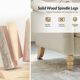 HULALA HOME 50.5" Loveseat Sofa with Stripe Pattern, 2 Seater Farmhouse Sofa with Rolled Wide Armrests and Rubber Wood Legs, Comfy Upholstered Small Couch for Living Room Bedroom, Linen HULALA HOME