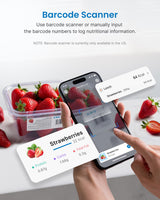 RENPHO Food Scale with Nutritional Calculator, Digital Kitchen Scale for Weight Loss, Smart Food Weight Scale with App for Macro Keto Calorie Cooking, Grams and Ounces, White, 11lb/5kg RENPHO