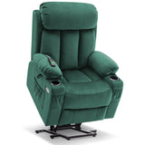 MCombo Large Power Lift Recliner Chair with Extended Footrest for Big and Tall Elderly People, USB Ports, 7426(Fabric, Green) MCombo