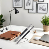 Sluswallow 2 Pcs Useful Stainless Steel Dual Head Pencil Extender Holder Double-Headed Pencil Stationery Accessories for Stationery Desk Supplies Holders and Dispensers Sluswallow