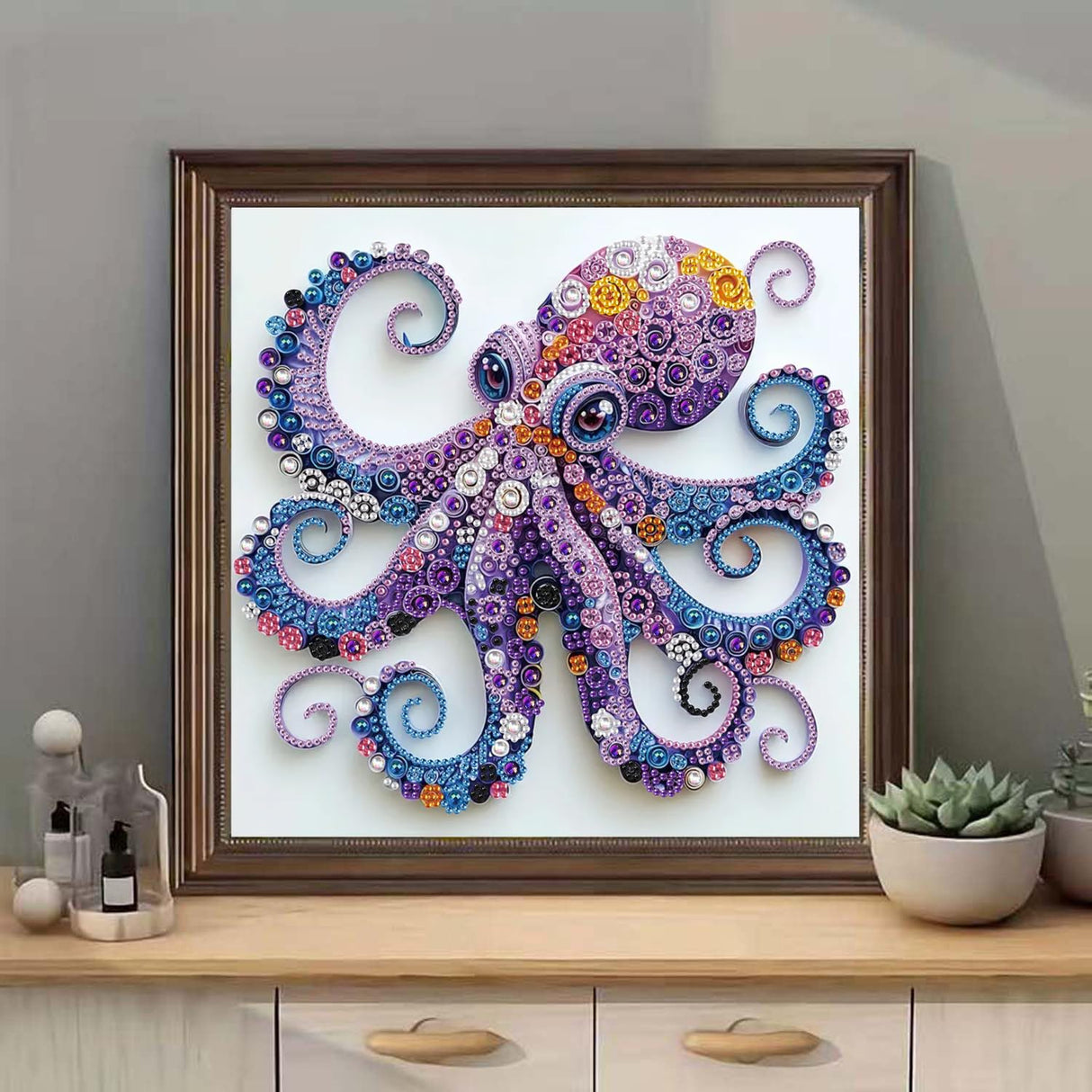 5D Diamond Painting Kits for Beginners,Animal Special Shape Diamond Art Kits for Purple Octopus DIY Crystal Rhinestones Paint by Diamonds and Crafts for Adults Home Wall Decor 12 X 12inch SHICERNHJ