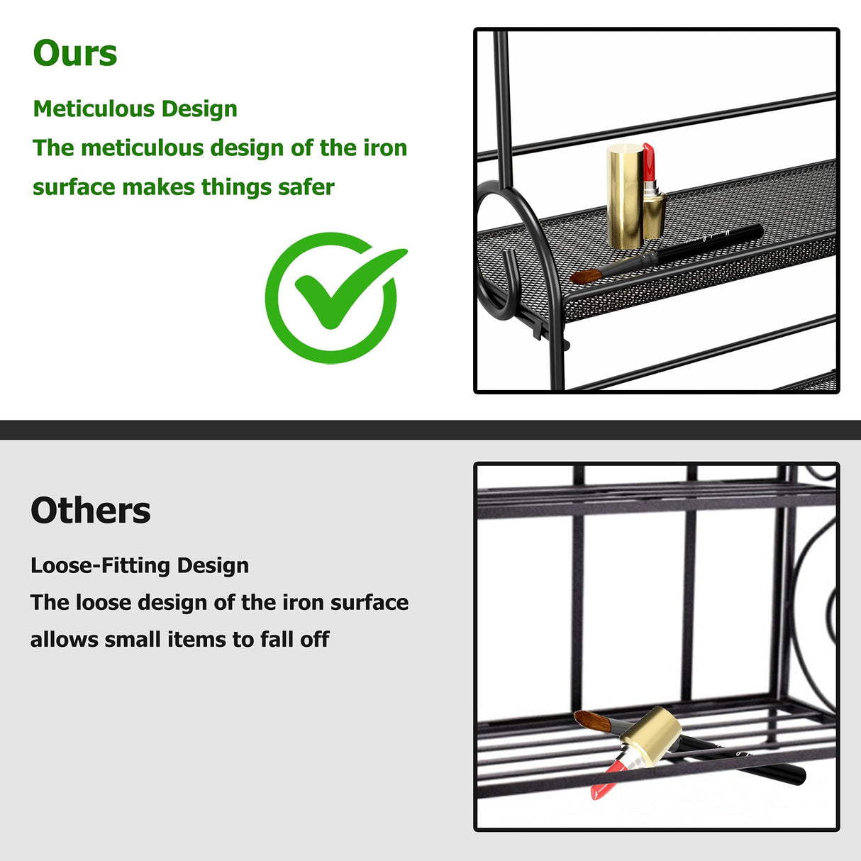 YIUKEA Bathroom Organizer Countertop - 3 Tier Spice Rack Organizer, Counter Organization and Storage for Bathroom, Kitchen, Bedroom, Offices, Foldable YIUKEA