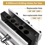 Donext Self Centering Doweling Jig, Adjustable Width Dowel Jig for Straight Holes, Biscuit Joiner Set With 6 Drill Guide Bushings, Woodworking Drilling Guide Power Tool Accessory Jigs Donext