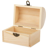 Aodaer Unfinished Wood Treasure Chest Decorative Pine Wood Box with Hinged Lid and Locking Clasp Plain Decorate Wooden Boxes for Art Hobbies DIY Jewelry Gift Storage Aodaer