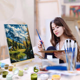 JOOZ 4 Pack Paint by Numbers Kit for Adults with Frame Landscape Paint by Number with Easel Flowers Adult Paint by Number Kit DIY Mountain Oil Painting Kits for Home Wall Decor 8x12 Inch JOOZ