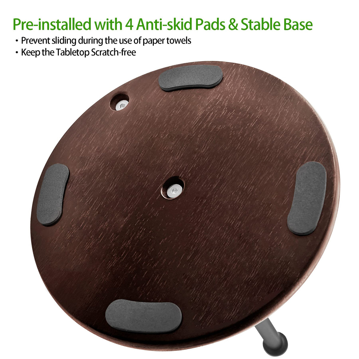 Wood Paper Towel Holder Countertop, OBODING, Farmhouse Kitchen Paper Towel Holders Stand with Real Wooden Base, fits Standard and Jumbo Size Paper Towels (Dark Brown) OBODING