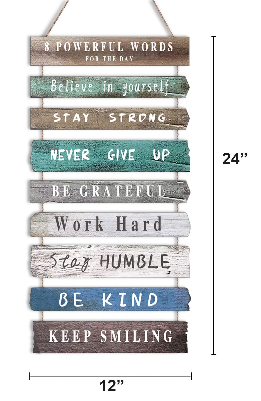 Inspirational Wall Art Decor for Office, Wooden Rustic Hanging Motivational Wall Art Decoration Sign, Inspiring Positive Quotes Wall Art for Home Living Room Bedroom Bathroom Classroom Gym 12"x24" Joyhawk