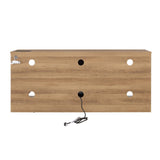 Eyisean LED-Lighted Electric Fireplace TV Stand with 18" Fireplace Insert - Modern Entertainment Center for TVs up to 65", Rack for Living Room and Bedroom (Oak) Eyisean