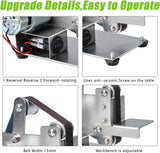 Podoy 𝙐𝙥𝙜𝙧𝙖𝙙𝙚𝙙 Mini Belt Sander Electric DIY 7 Speed Adjustable Control Small Grinder Sharpener Polisher Machine 110V with 10 Belts for Metal Knife Podoy