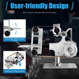 LIAPDG Abrasive Belt Machine, 550W Desktop Belt Grinder For Knife Making Vertical Horizontal Belt Polisher Sharpener 5000Rpm With Brushless Motor Belt Sander for Metal Working Mini Belt-Sander LIAPDG