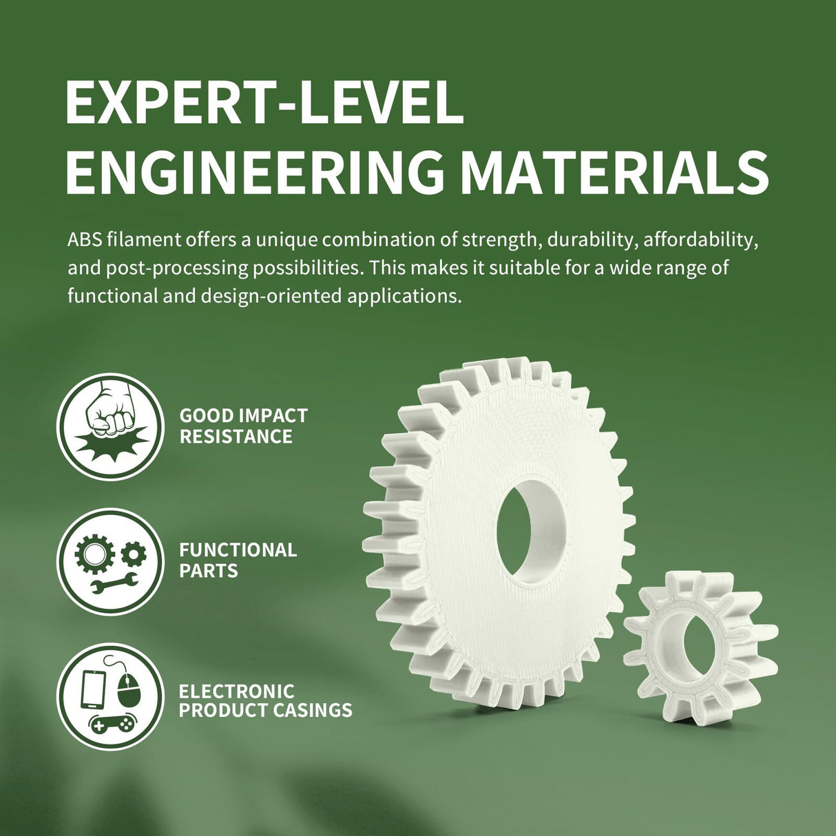 OVERTURE ABS Filament 1.75mm, ABS 1kg Spool (2.2lbs),3D Printer Filament,Dimensional Accuracy +/- 0.02 mm, Fit Most FDM Printer (Natural) OVERTURE