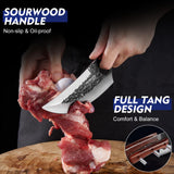 Topfeel 3PCS Butcher Knife Set, Hand Forged Serbian Chef Knife & Meat Cleaver Knife & Viking Knives, Meat Cutting Kitchen Knife Set for Home, Outdoor Cooking, Camping BBQ Gift Idea Men Topfeel