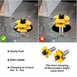 BAIDETS 1/2" Tongue and Groove Router Bits - Set of 2Pcs 1/2 Inch Shank Router Bit Set 3 Teeth Adjustable T Shape Wood Milling Cutter BAIDETS