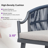 PURPLE LEAF 9 Pieces Outdoor Dining Set All Weather Wicker Patio Dining Set with Rectangular Aluminum Table and Modern Armrest Dining Chairs for Garden Deck Backyard Kitchen, Grey PURPLE LEAF