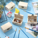 36 Pieces Unfinished Wood Box with 20 Paintbrushes Mini Treasure Chest Box Small Box with Hinged Lid Wooden Storage Box for DIY Project Craft Home Party Jewelry Box, 3.5 x 2.2 x 1.8 Inch Kenning