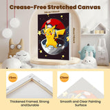 Cartoon Paint by Numbers Kit for Kids with Framed Canvas - with Wooden Easel, Easy Kids Paint by Number Kits Age 8-12, DIY Acrylic Oil Painting Kits with 4 Wooden Brushes Nice Gift Box (12x16 inch) KOJEFCV