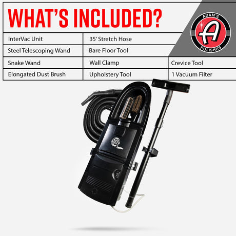 Adam's Polishes Wall Mounted Vacuum - Premium Car Detailing Vacuum for Garage or Shop | Powerful Suction Heavy Duty Detailing Adam's Polishes