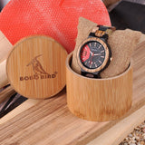 BOBO BIRD Men's Colorful Wooden Watches Analog Quartz Date Display Wood Watch Handmade Luxury Casual Wristwatch with Gifts Box for Men BOBO BIRD