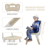 DOREROOM Toddler Table and Chairs Set for 4, 47.2''L x 23.6''W Kids Study Table and Chair Set, Height-Adjustable, Graffiti Desktop, Children Activity Table for Daycare, Classroom, Home DOREROOM