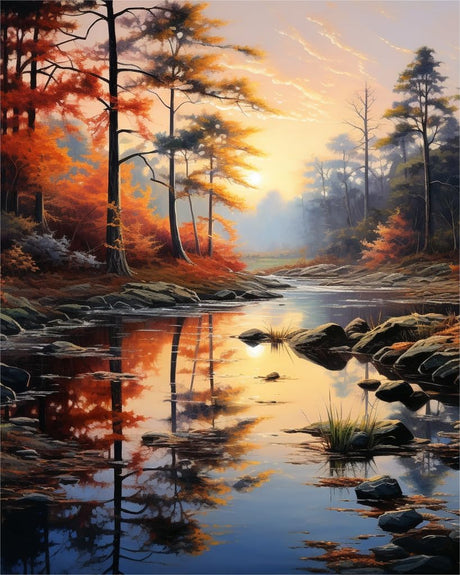 Zariocy 5D Diamond Art Kits for Adults Trees Lakes, DIY Diamond Painting Art Nature Scenery Round Full Drill Crystal Diamond Embroidery Paintings Arts Craft for Home Office Wall Decor 12x16 inch Zariocy