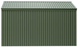 Scotts 10' x 12' Outdoor Lockable Water-Resistant Steel Storage Shed Building with Tool Hanger and Gable Roof, Green Scotts