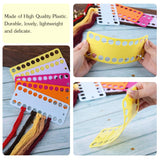 5 Color Plastic Floss Bobbin, Plastic Sewing Thread Winding Plate Board Card for Cross Stitch Embroidery Thread Bobbins Organizer Craft DIY Sewing Storage LOKUNN
