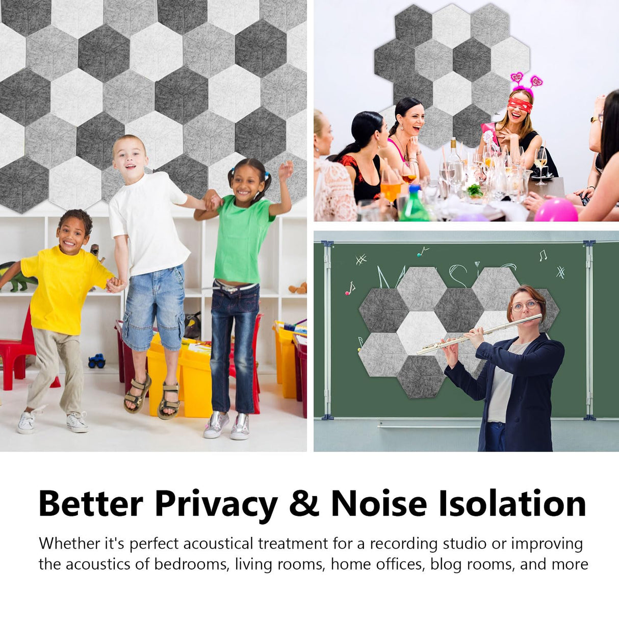 Premium Acoustic Panels 12PCS,Self-adhesive 12 * 10" Soundproof Wall Panels, High Density Sound Dampening Panels Quick-Recovery Sound Proof Foam Panels Sound Absorbing Felt Cork Board Bulletin Tile Dorida