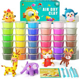 Cutedeer Air Dry Clay Kit, 36 Colors Modeling Clay for Kids, Soft Squishy Molding with Sculpting Tools and Tutorials, Arts Crafts Gift for Boys Girls Cutedeer