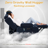 IPKIG Power Loveseat Recliner Sofa with Flip-Up Backrest Console, Drawer, AC Outlet, LED Light, Bluetooth Speakers, Wall Hugger Recliners for Living Room, RV, Home Theater (Navy Blue, Loveseat) IPKIG