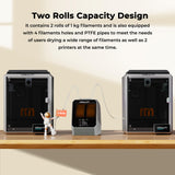 2024 CREALITY Official Space Pi Filament Dryer Plus, Dual-Spool Filament Dryer Box for 3D Printing with PTC Heater, 360° Fast Heating, 4'' LCD Touch Screen, One Key Set, Compatible with PLA PETG ABS Creality