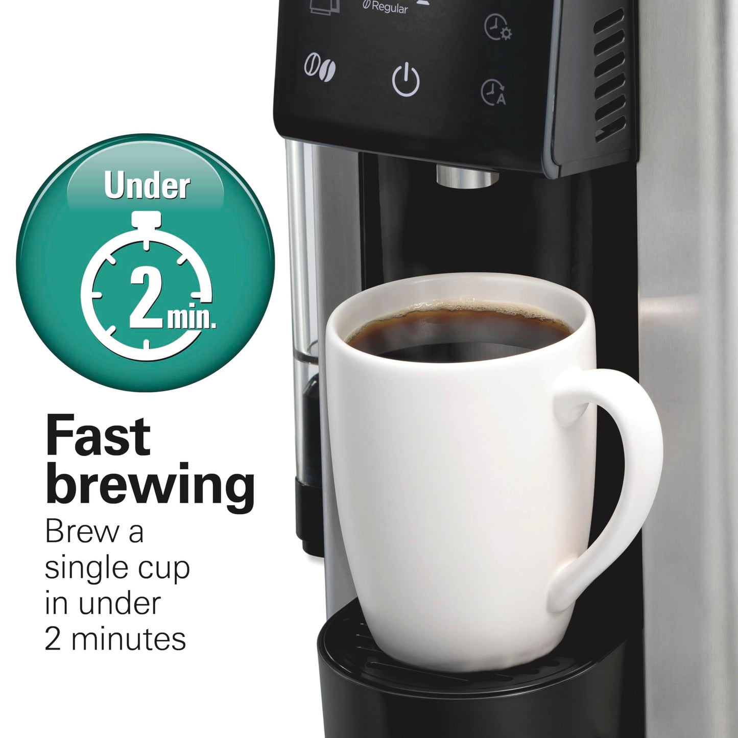 Hamilton Beach FlexBrew Advanced 5-in-1 Programmable 12 Cup Drip and Single Serve Hot & Iced Coffee Maker with Movable 60 oz. Water Reservoir, Use Pod Packs and Grounds, Fast Brewing, Black (49924)