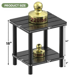 LEJANEOYE Outdoor Side Table, 2-Tier Small Outdoor Table for Patio, Adirondack Side Tables for Outside or Indoor, Bamboo End Table for Pool, Porch, Weather Resistant Easy Maintenance-Black LEJANEOYE
