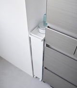 Yamazaki Home Tower Slim 4-Tier Rolling Storage Cart – Mobile Organizer for Kitchen Or Bathroom, 31.7" - Steel - YAMAZAKI