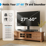 Universal TV Stand - Table Top TV Stand for 27-60 inch LCD LED TVs - 9 Level Height Adjustable TV Base Stand with Tempered Glass Base & Wire Management, VESA 400x400mm Hemudu