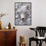 Impossible Flower Wolf Puzzles for Adults 1000 Pieces, Hard Difficult Animals White Jigsaw Puzzles, Floral Winter Wolves Art Puzzles BBOLDIN
