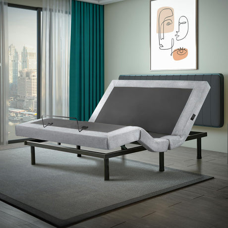 Irvine Home Collection California King Adjustable Bed Base | Dual Massage | USB Ports | Zero Gravity | Anti-Snore | Memory Positions | Under Bed Lighting | Wireless Remote | Zero Clearance Irvine Home Collection