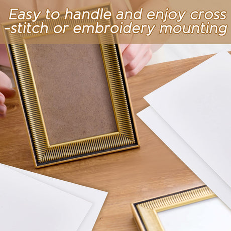 Taiyin 5 Pieces Mounting Board No Acid Sticky Board for Cross Stitch Self Adhesive Cross Stitch Supplies for Framing Picture Embroidery Needlework Craft (15 x 9.8 Inch) Taiyin