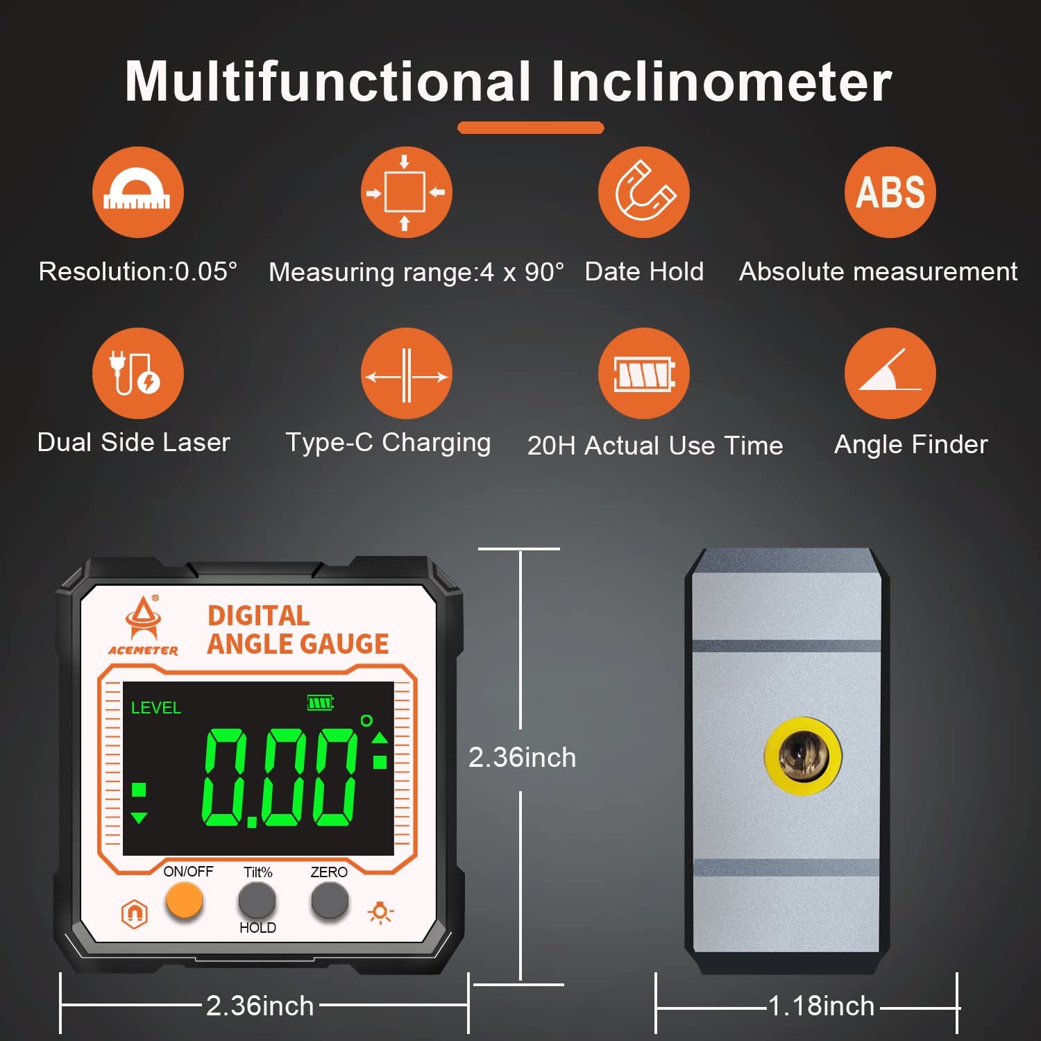 Digital Angle Finder with Electronic Laser，3-in-1 Angle Finder-Electronic Level&Laser Level-Rechargable Digital Angle Gauge Magnetic,Digital Level Box/Protractor for Table&Miter Saw with Fabr - WoodArtSupply