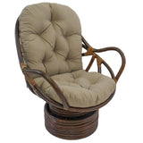 Blazing Needles Polyester Solid Twill Swivel Rocker Chair Cushion, 48" x 24", Toffee Blazing Needles