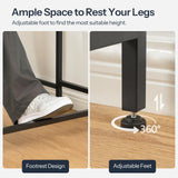 HOOBRO 63" Long Narrow Bar Table, Rectangular or L-Shaped Assembly Counter Height Bar Table, Vintage Industrial Style, for Living Room, Kitchen, Dining Room, Rustic Brown and Black BF69BT01 HOOBRO