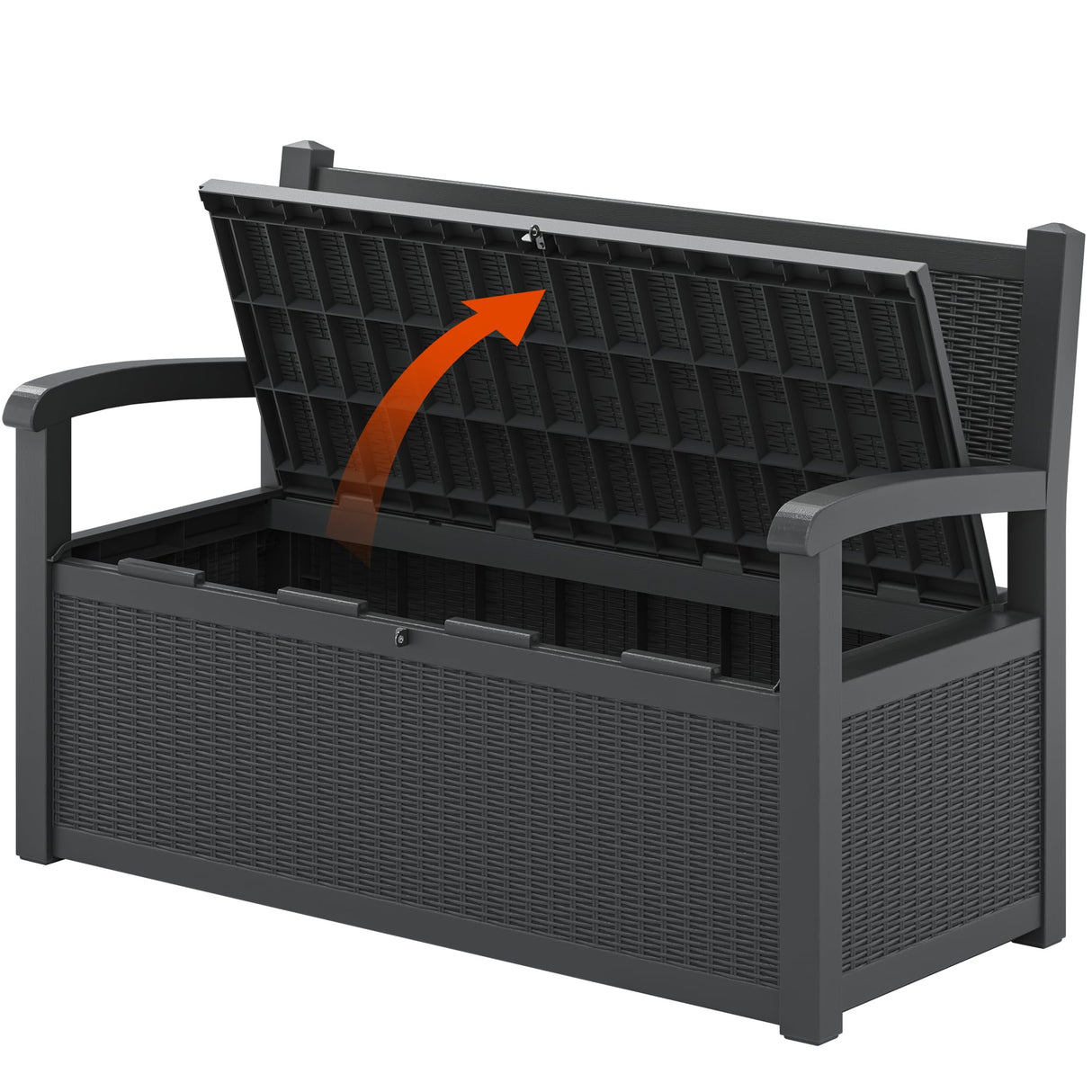 GULAIMOAO 80 Gallon Outdoor Storage Box, Deck Box with Waterproof and UV Resistant, Resin Patio Furniture with Lockable for Garden Tools and Pool Supplies, Black GULAIMOAO