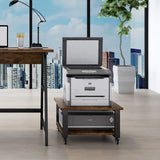 Natwind 2 Tier Laser Printer Stand,19.7''x19.7''x12.6'' Large Printer Table Copier Stand Under Desk,Heavy Duty Rolling Cart with Paper Storage Shelf,Printer Holder on Wheels for Home Office (Retro) Natwind
