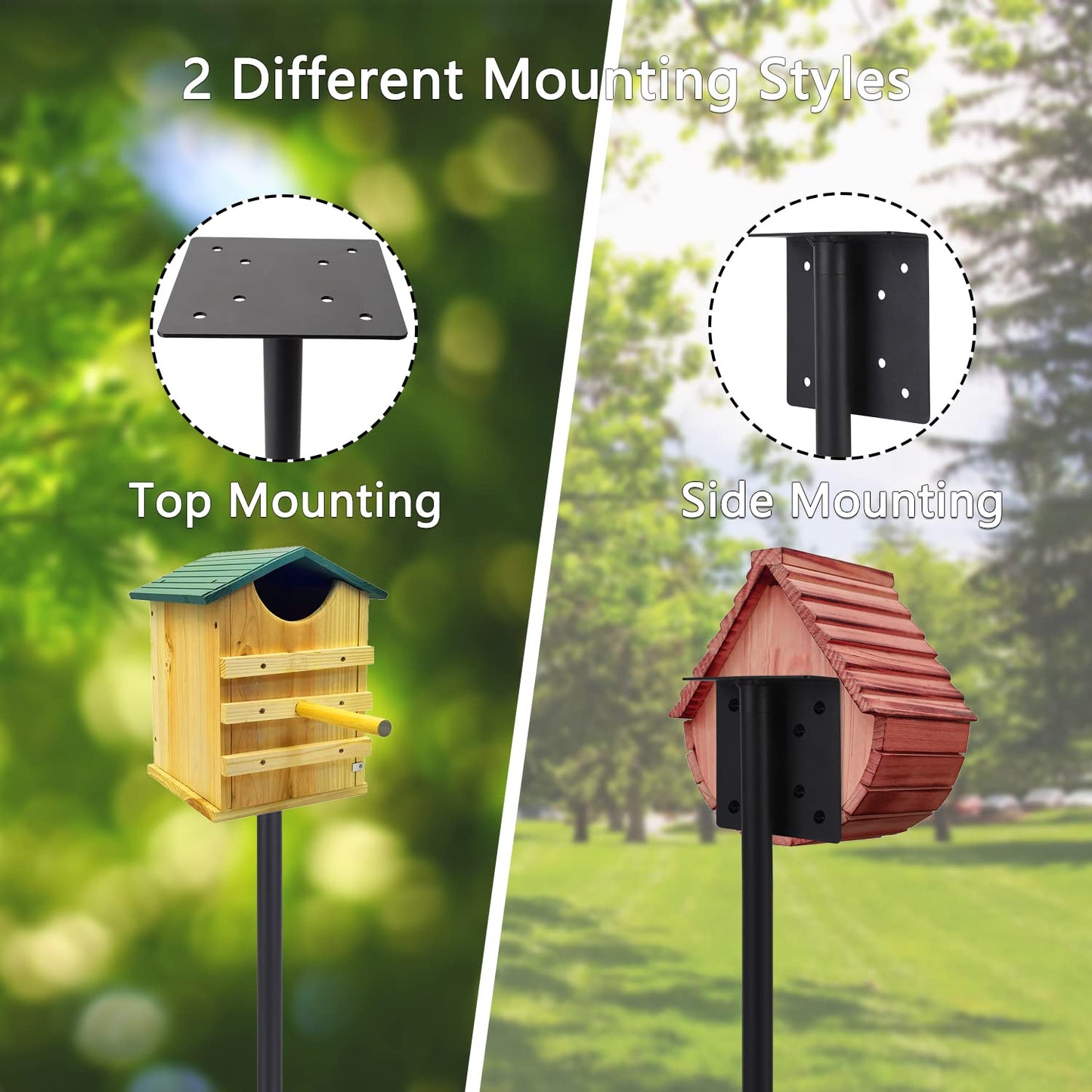 Bird Feeder Pole Kit 79 Inch,Bird House Pole for Outdoors Heavy Duty,5 Base Prongs Adjustable Bird Feeder Stand for Bird House