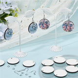 SOFPLATE 1 Box 120Pcs Earring Sublimation Blanks Bulk Round White Wooden Earring Blanks with Earring Hooks and Jump Rings Heat Transfer Dangle Earrings Making Kits for Printing DIY Craft Supplies SOFPLATE