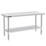 Food Prep Stainless Steel Table - DuraSteel 24 x 72 Inch Commercial Metal Workbench with Adjustable Under Shelf - NSF Certified - For Restaurant, Warehouse, Home, Kitchen, Garage DuraSteel
