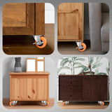 2 Inch Casters, ASHGOOB Caster Wheels with Side Brake, Locking Casters Set of 8, Industrial/Furniture Swivel Plate Caster Wheels for Workbench and Carts, Orange Polyurethane (PU) Castors (8 Pack) ASHGOOB