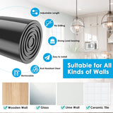 MEXAU 1Pack Spring Tension Curtain Rod 26-39 inch Black Adjustable Spring Rod Extendable Tension Rod For Kitchen, Bathroom, Window, Bookshelf, Closet MEXAU
